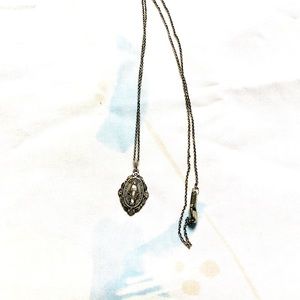 STERLING Silver  Antique CHARM SIGNED with Sterling Silver Chain